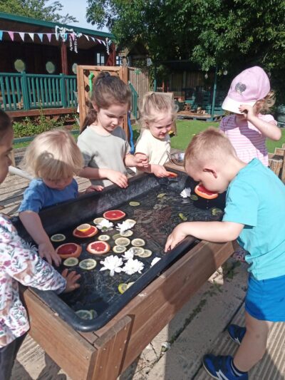 water play at Just Imagine Maldon Day Nursery